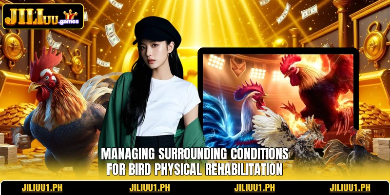 Managing surrounding conditions for bird physical rehabilitation