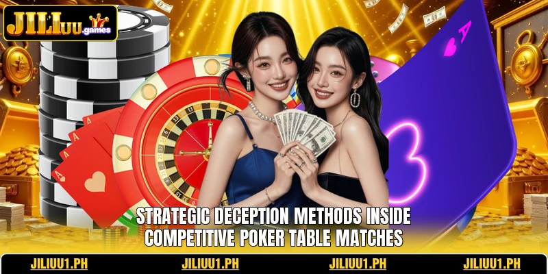 Strategic deception methods inside competitive poker table matches