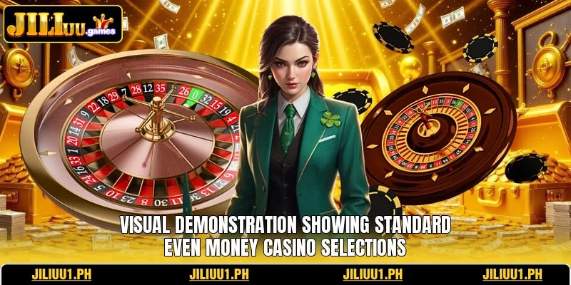 Visual demonstration showing standard even money casino selections